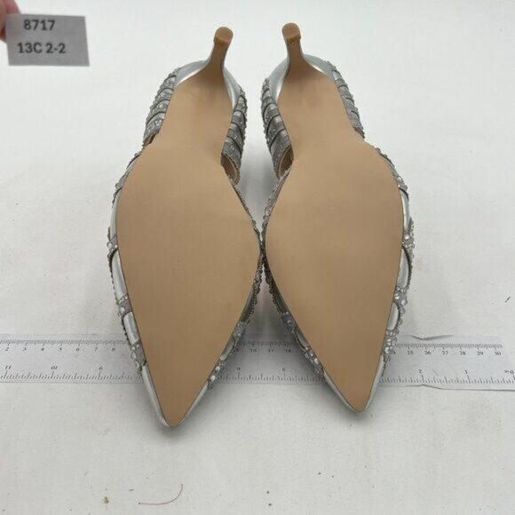 XYD Women's Pumps, Elegant Pointed Toe, D'Orsay Kitten Low Heels, Rhinestone Stu - Picture 7 of 8